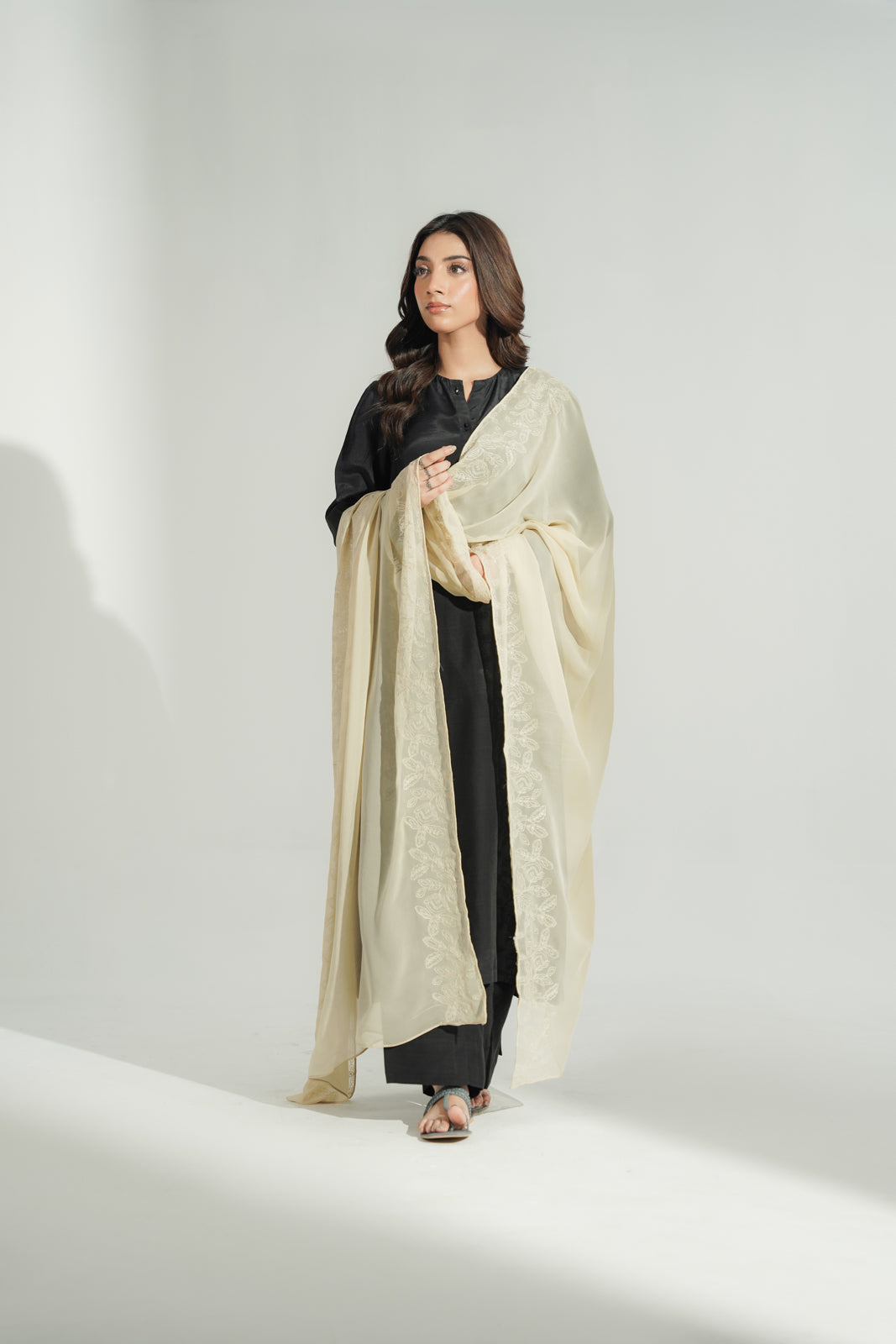 1 Piece Chiffon Embroidered Dupatta (FD0120)