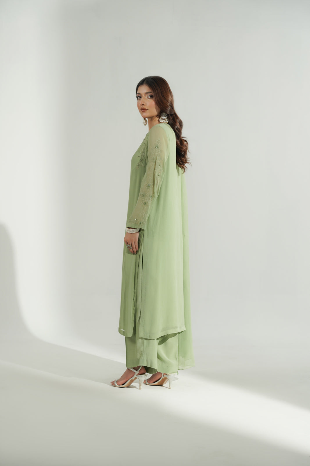 3 Piece Chiffon Embroidered Suit (FS0179)