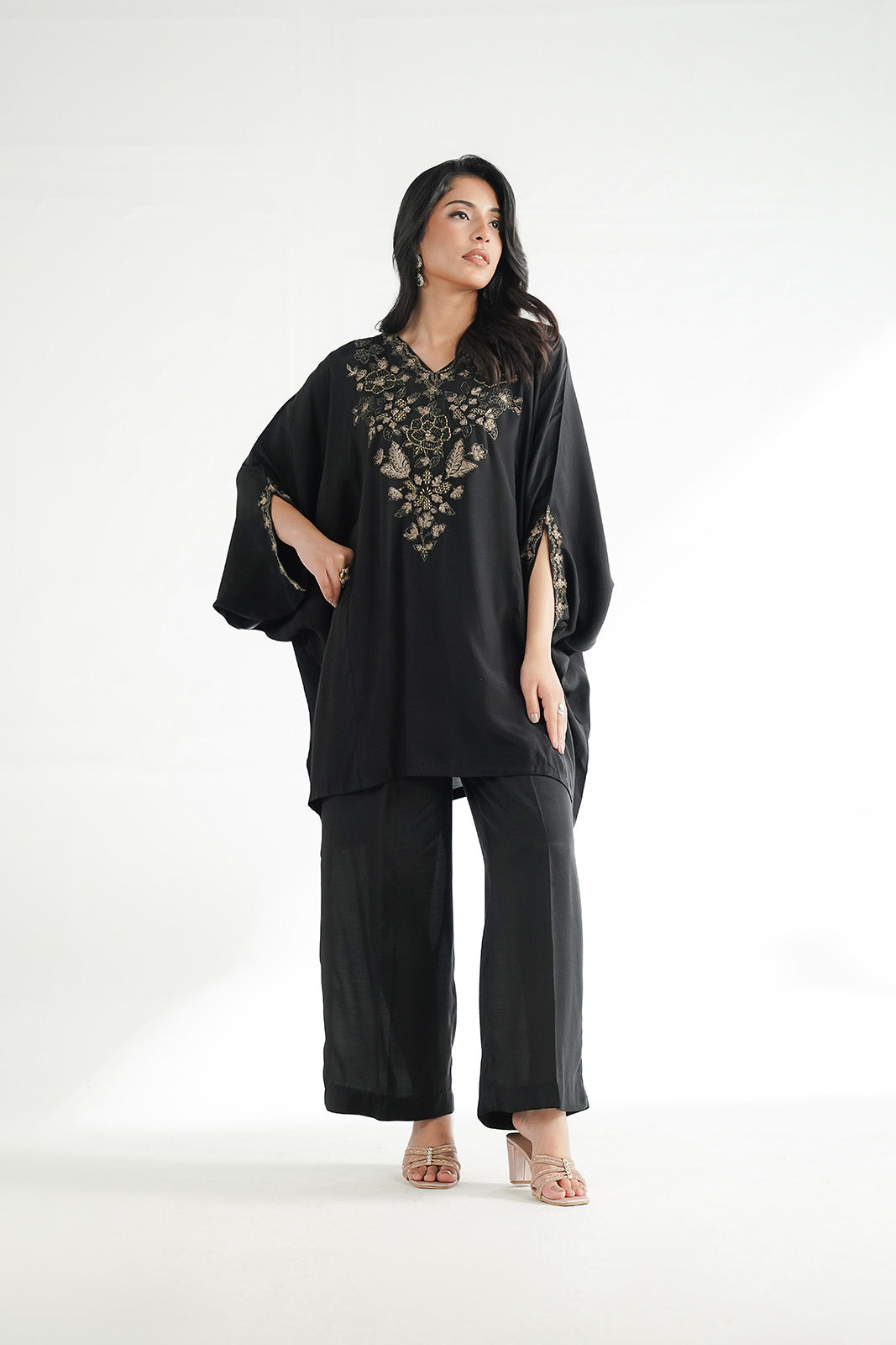 2 Piece Raw Silk Embroidered Suit (FS0203)