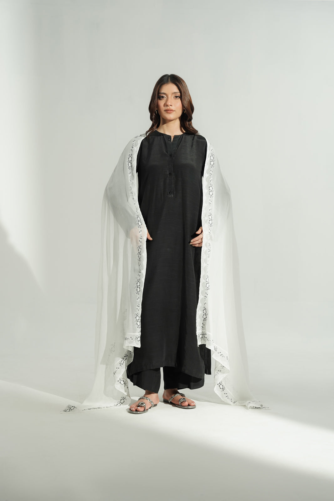 1 Piece Chiffon Embroidered Dupatta (FD0117)
