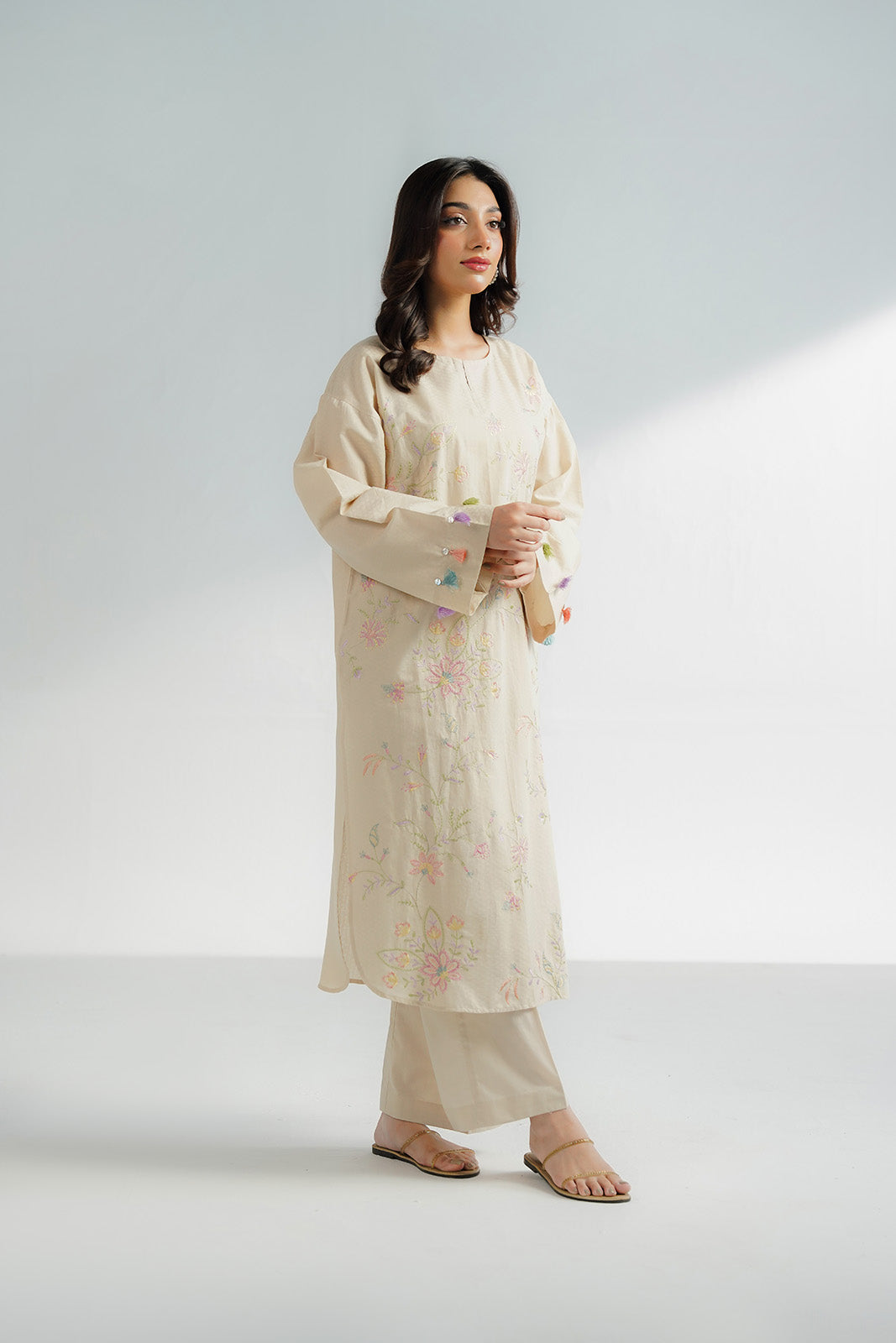 2 Piece Self Jacquard Embroidered Suit (CS0601)