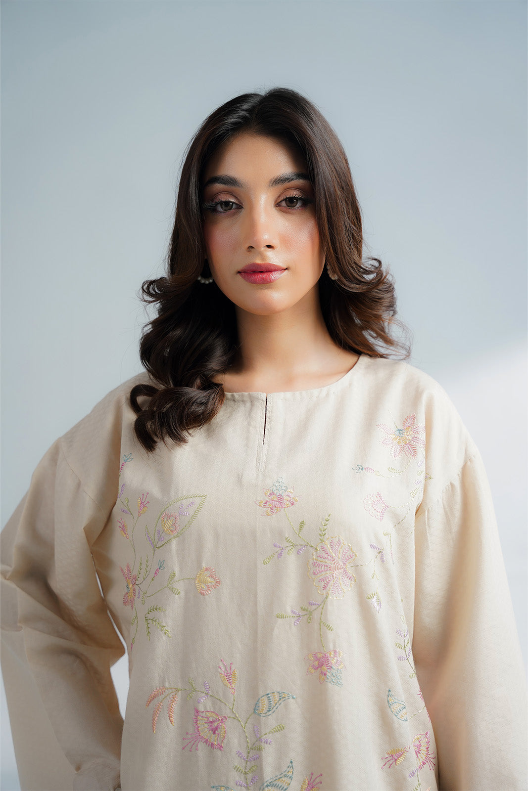 2 Piece Self Jacquard Embroidered Suit (CS0601)