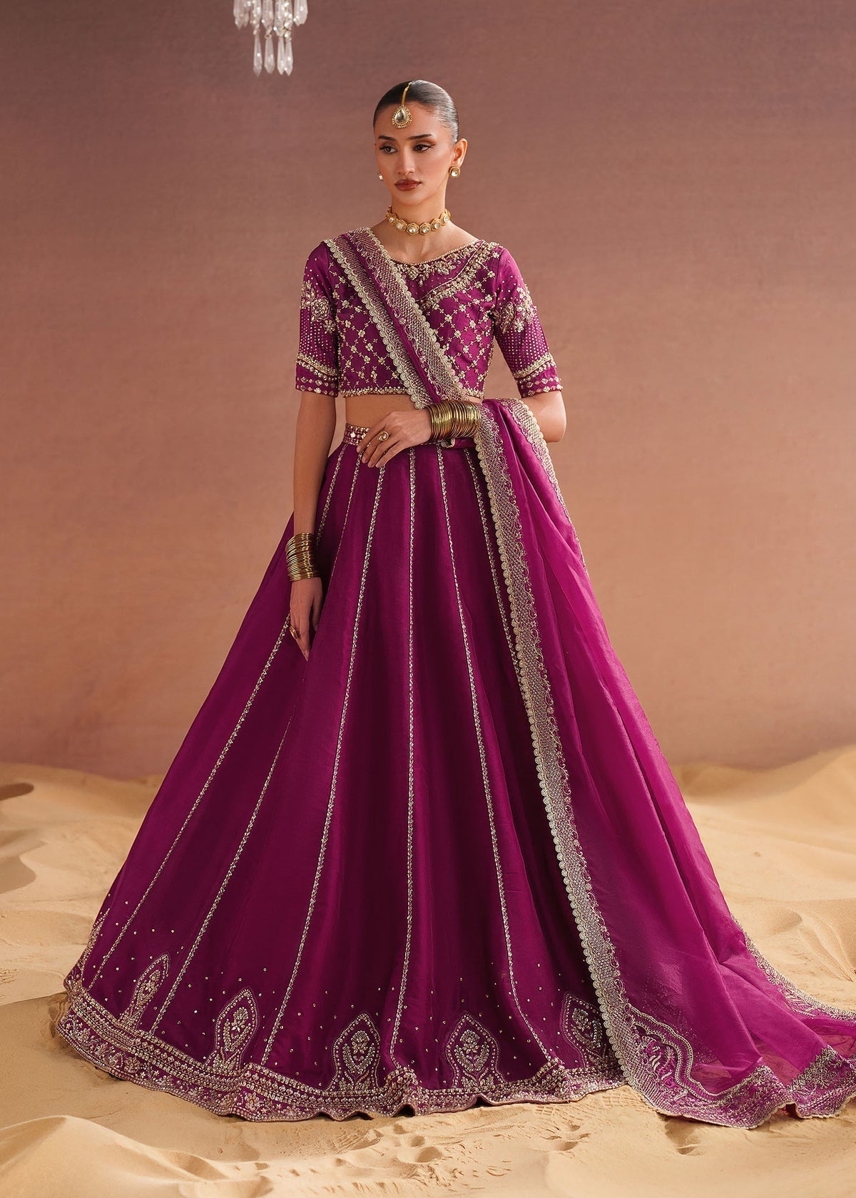 Anya Style — Mairaz Vivid Burgundy Lehenga