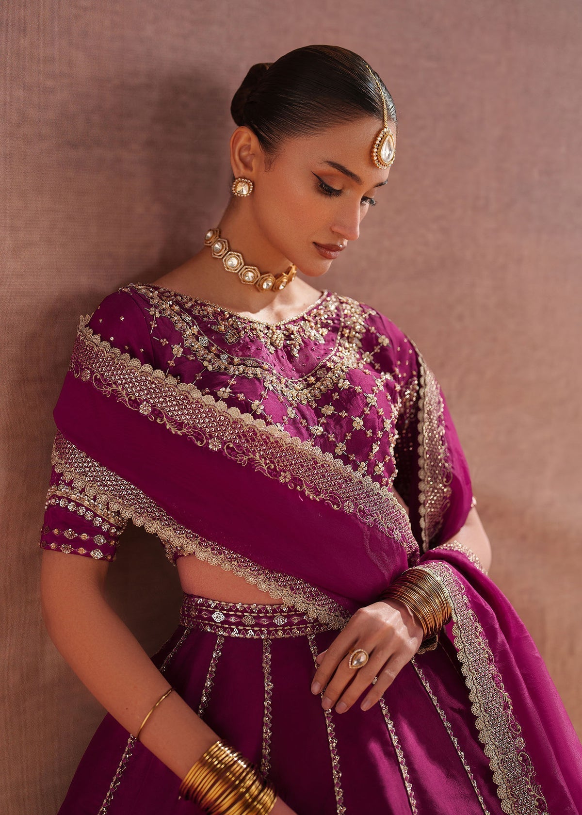 Anya Style — Mairaz Vivid Burgundy Lehenga