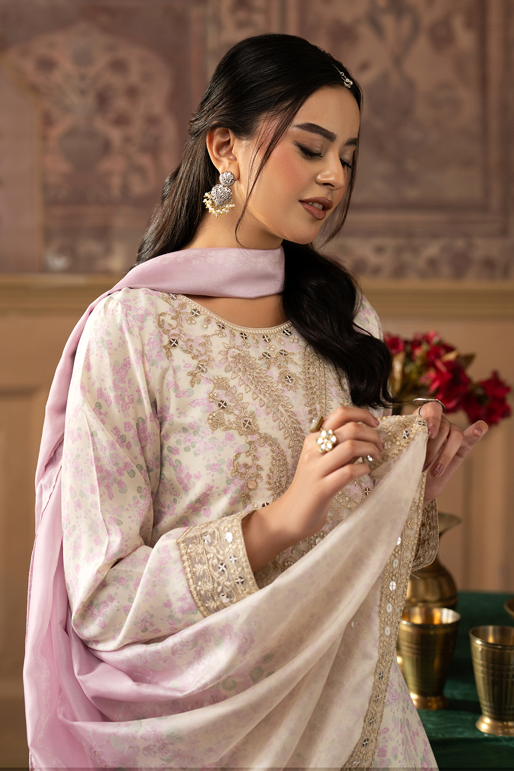 Embroidered Silk Lawn SL-25-07