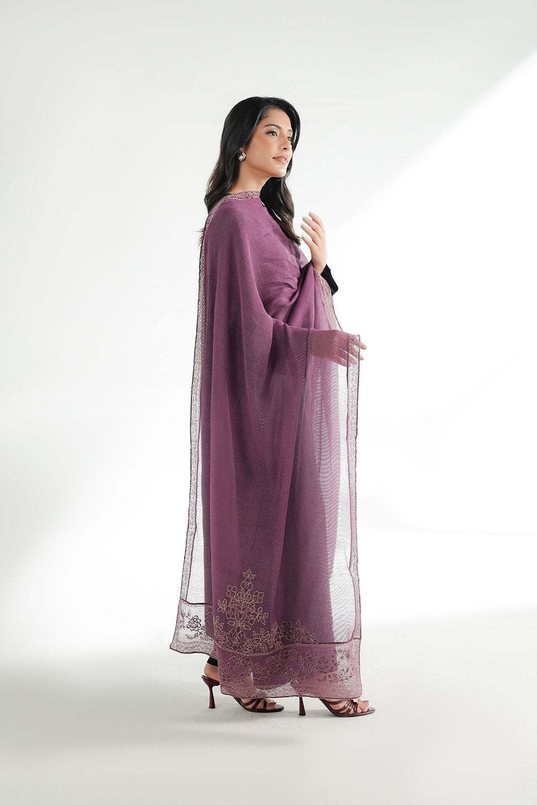 1 Piece Khaddi Net Embroidered Shawl (FH0034)