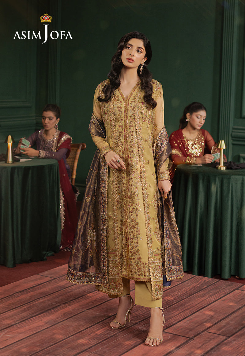 AJPF-26 EMBROIDERED ZARI NET 3 PCS