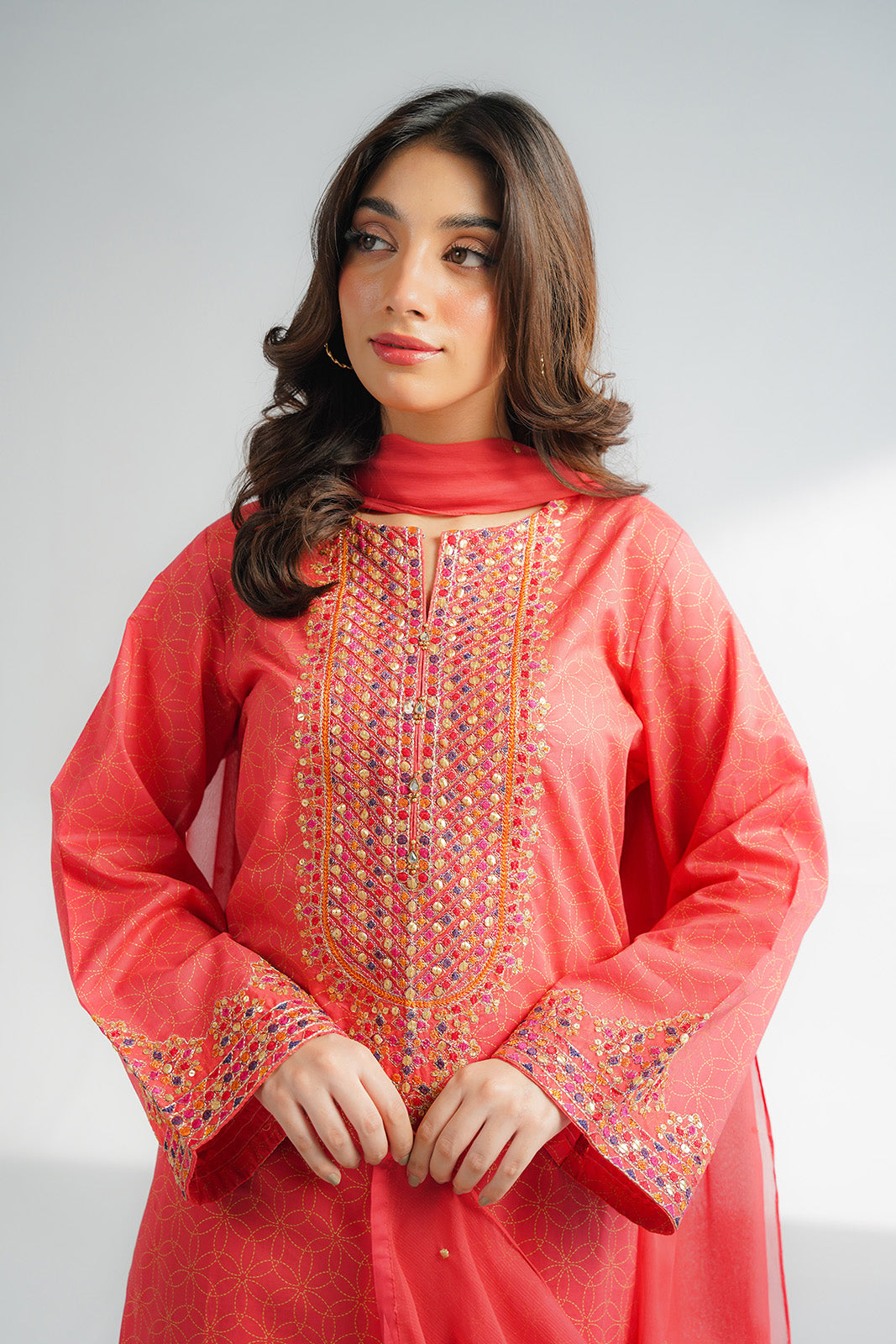 3 Piece Printed Lawn Embroidered Suit (CS0613)