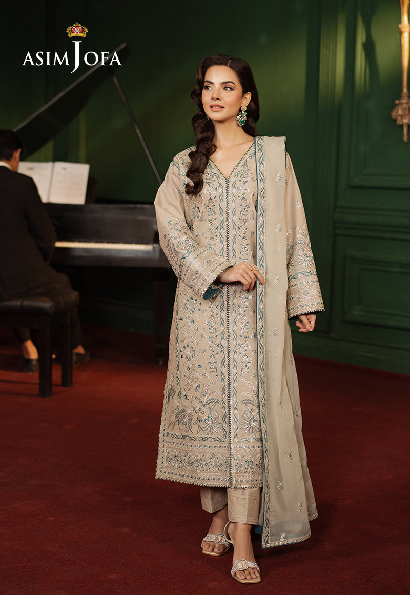 AJPFD-29 EMBROIDERED SILK Stitched 2 PCS