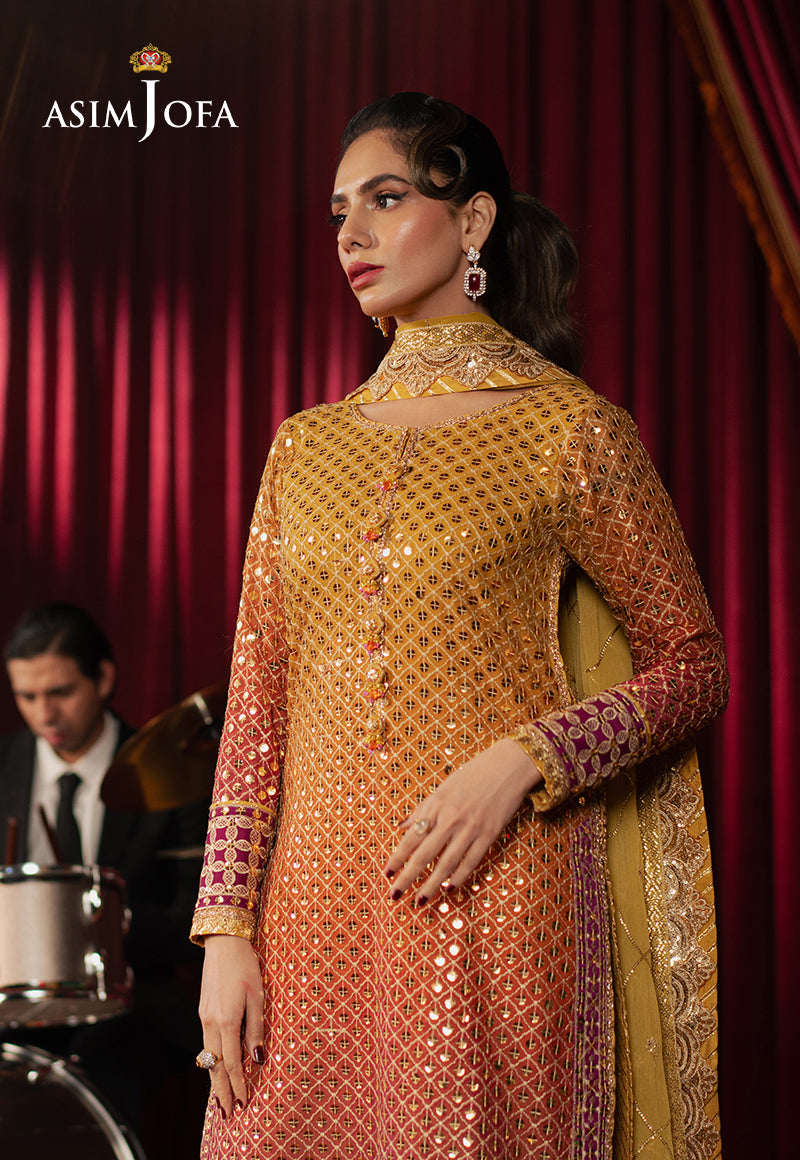 AJPFD-25 EMBROIDERED CHIFFON Stitched 3PCS