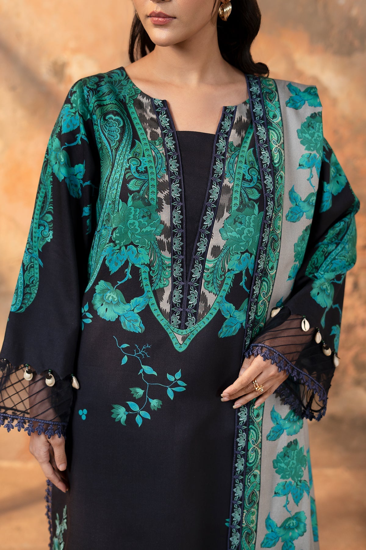 3-PC Unstitched Embroidered Linen Collection CCW7-14