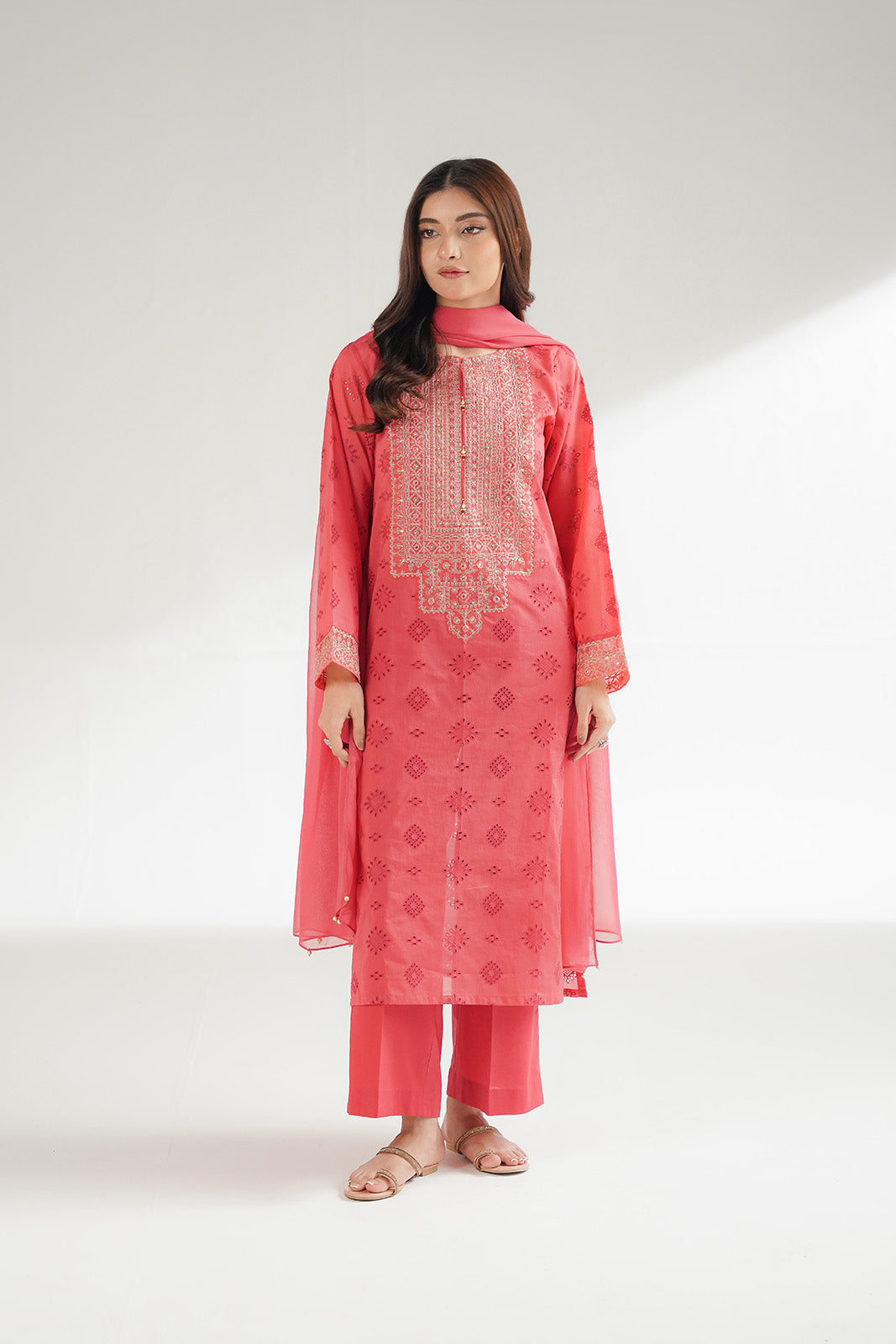 3 Piece Lawn Embroidered Suit (CS0554)