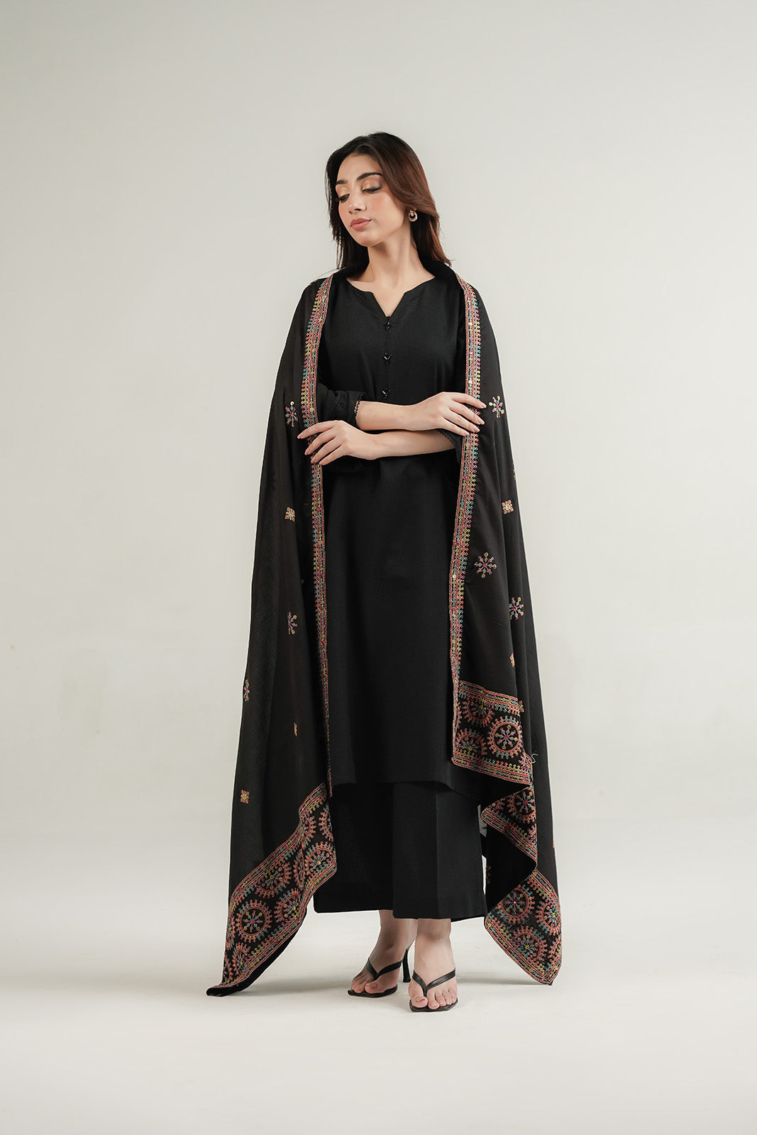 1 Piece Lawn Embroidered Shawl (CH0075)