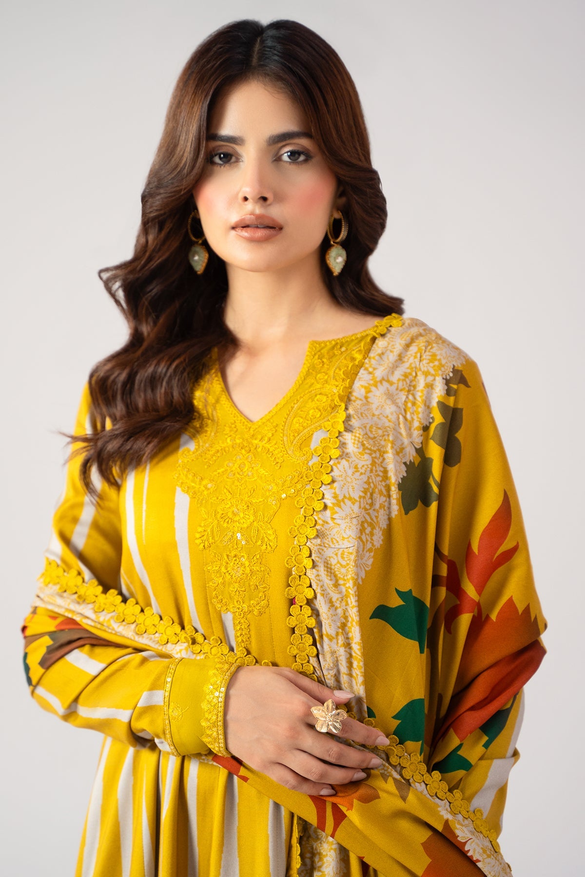 3 Pcs Stitched Linen Pishwas CNP-6-287