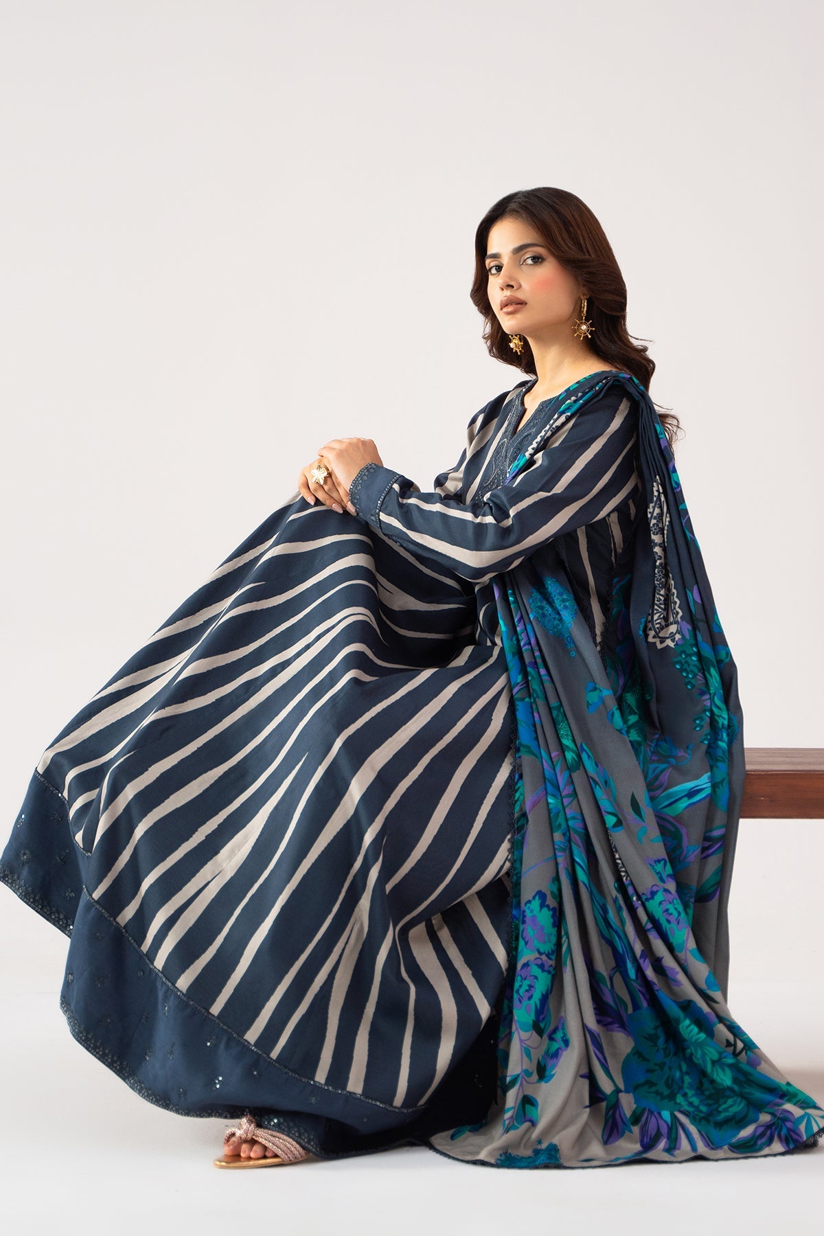 3 Pcs Stitched Linen Pishwas CNP-6-286
