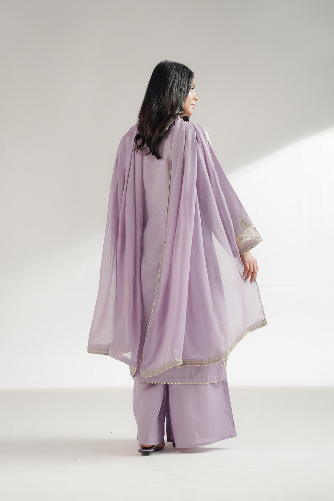3 Piece Masoori Stripe Embroidered Suit (CS0543)
