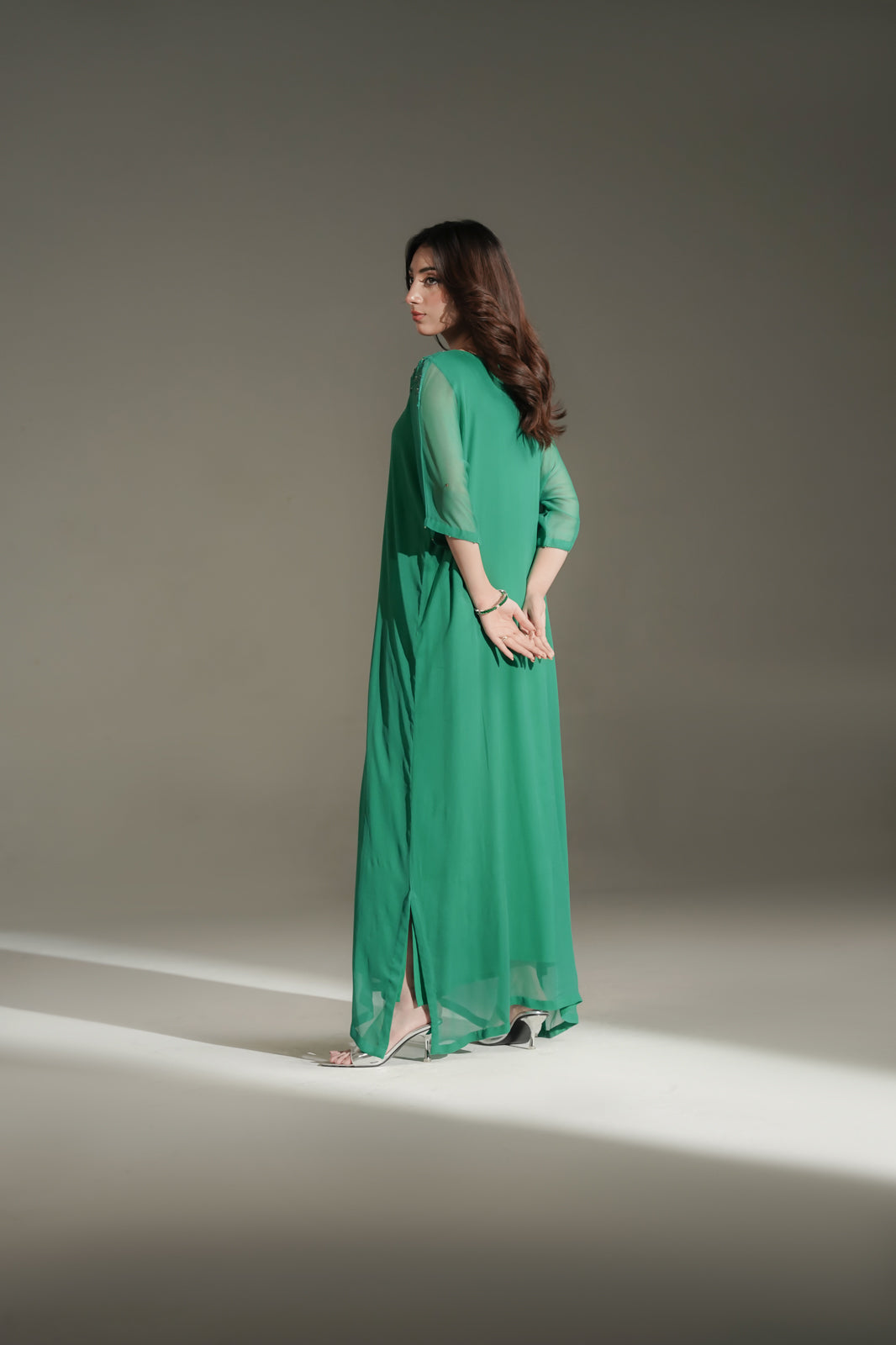 1 Piece Chiffon Embroidered Kaftan (FL0209)