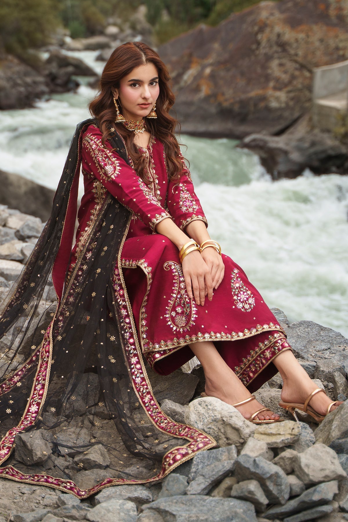 Embroidered Raw Silk CMA-6-448