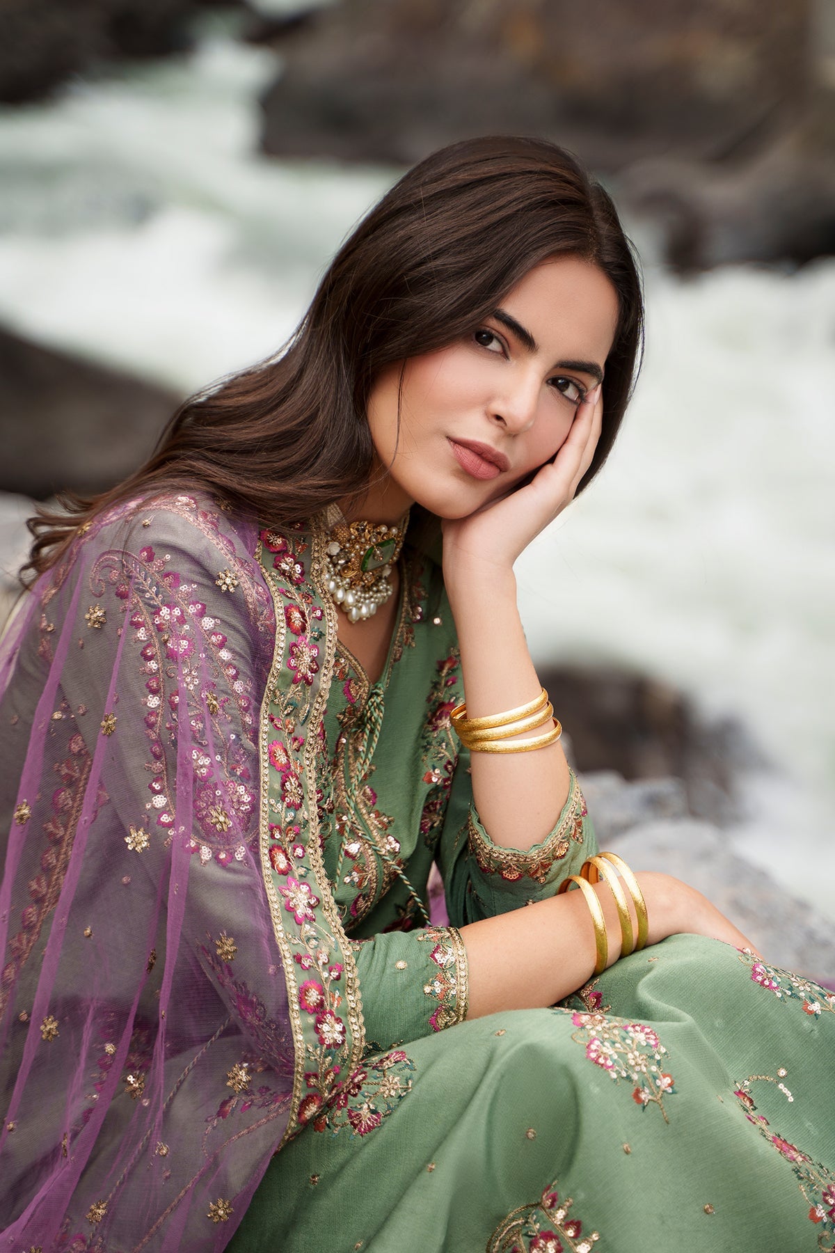 Embroidered Raw Silk CMA-6-446