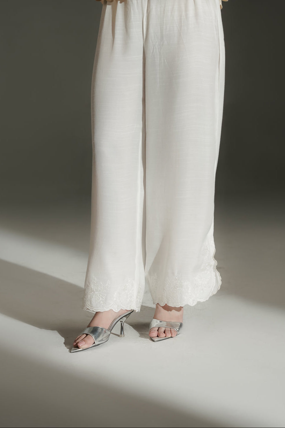 1 Piece Raw Silk Embroidered Culottes (FB0021)
