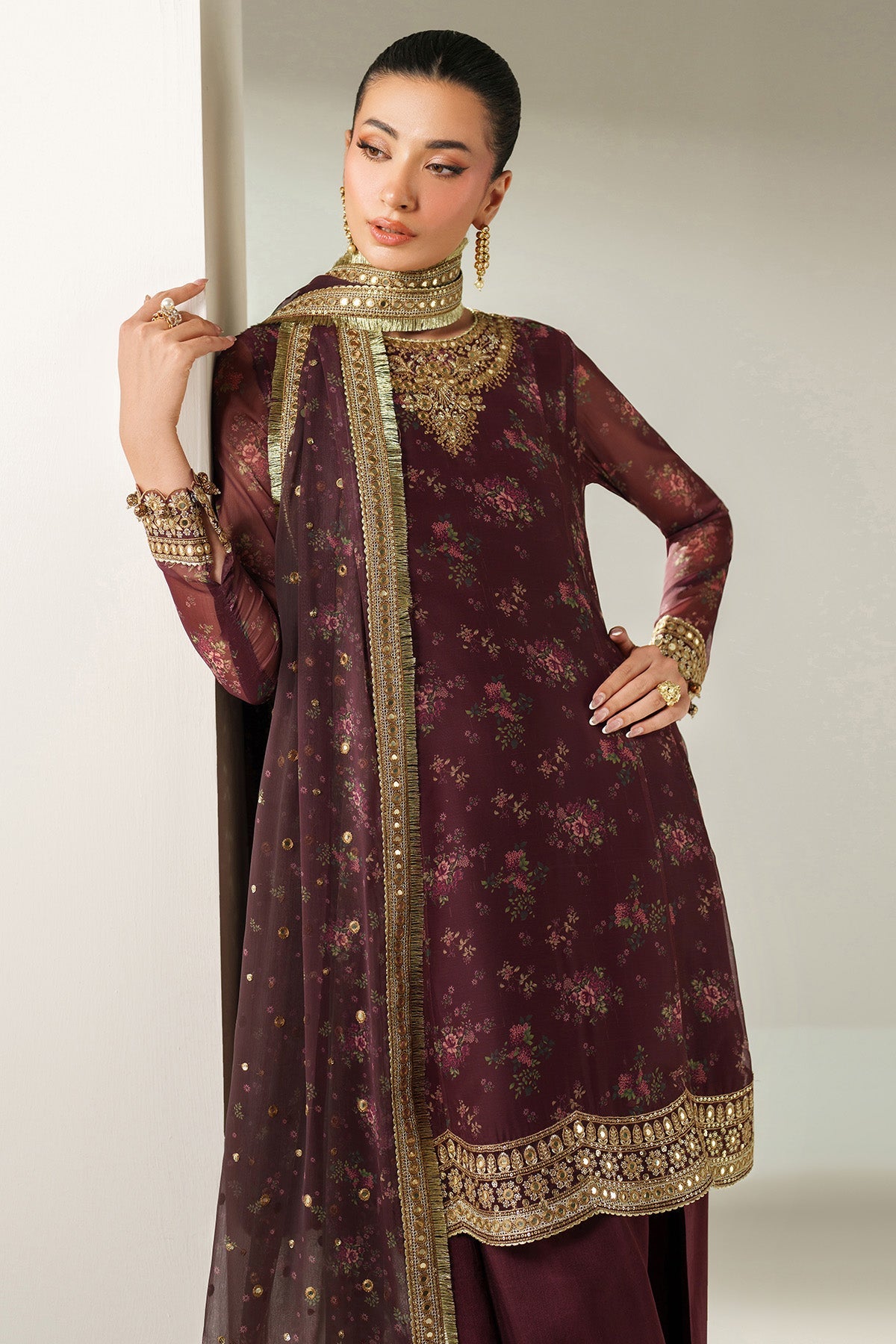EMBROIDERED CHIFFON UC-3096