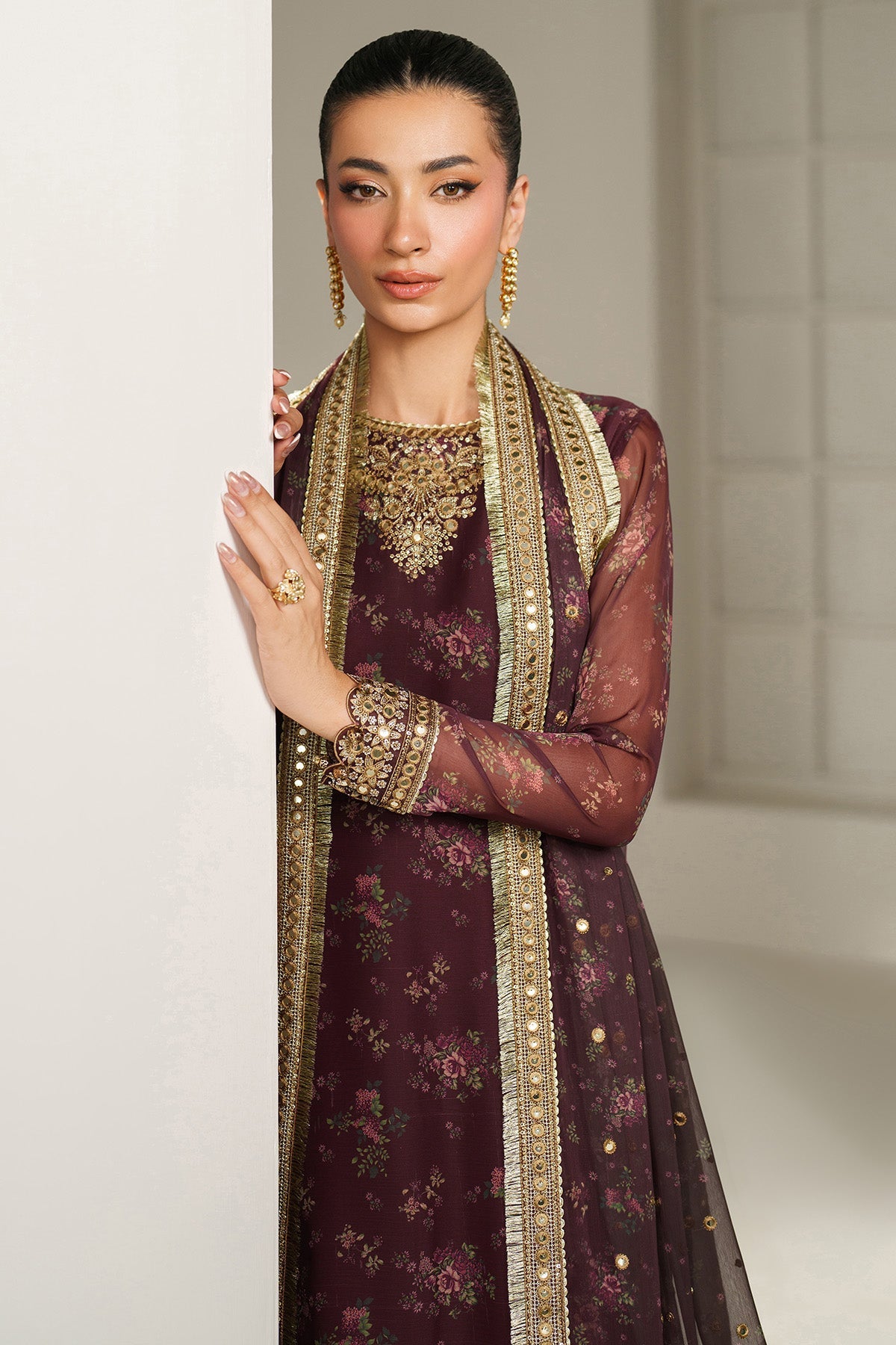 EMBROIDERED CHIFFON UC-3096