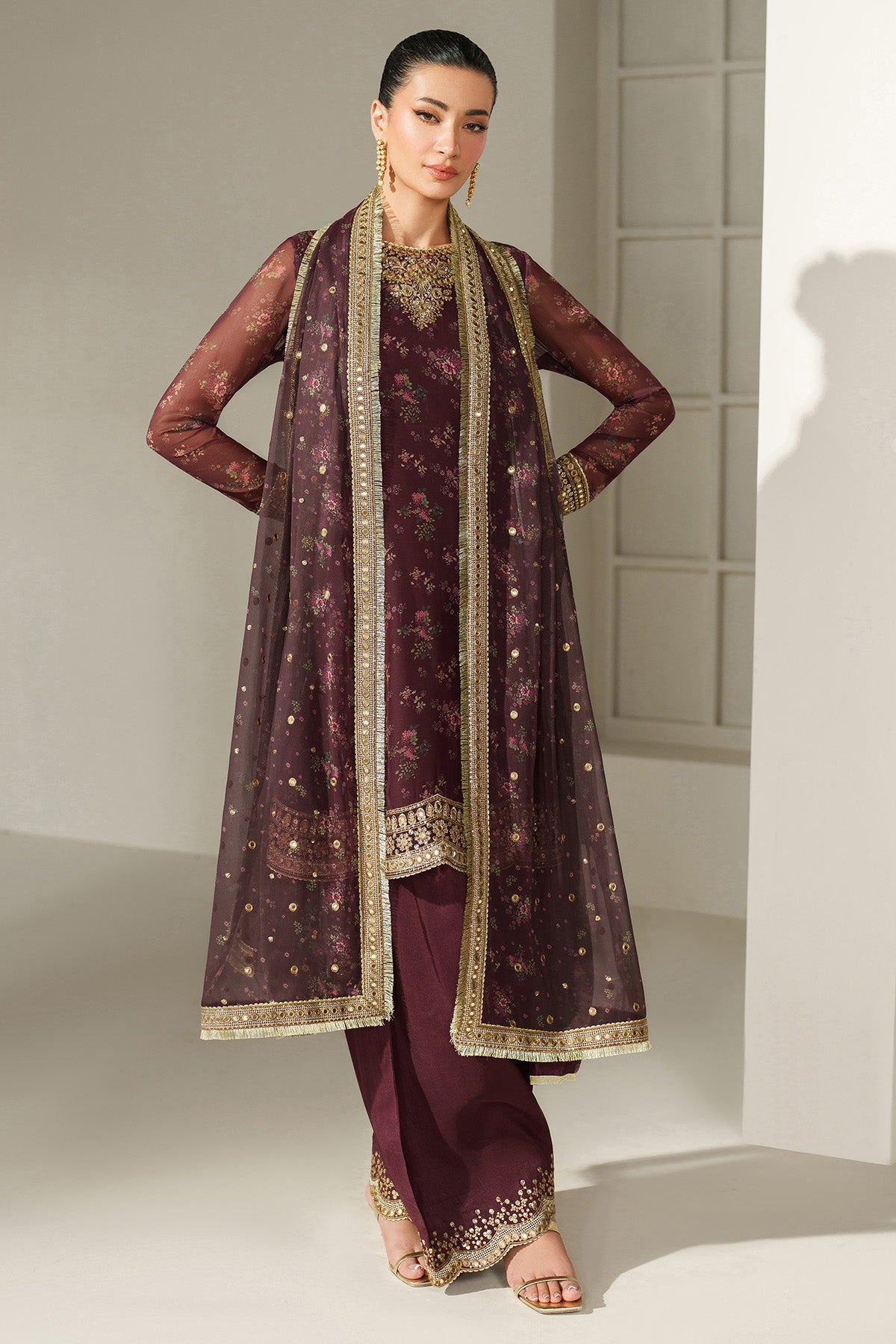 EMBROIDERED CHIFFON UC-3096