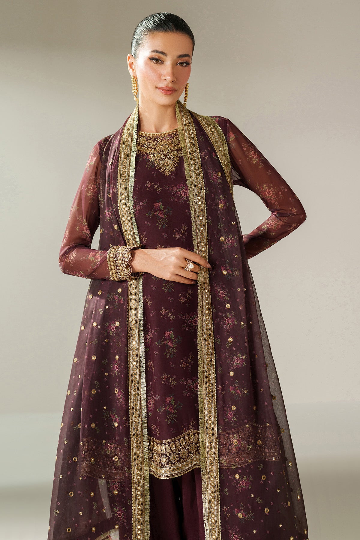 EMBROIDERED CHIFFON UC-3096