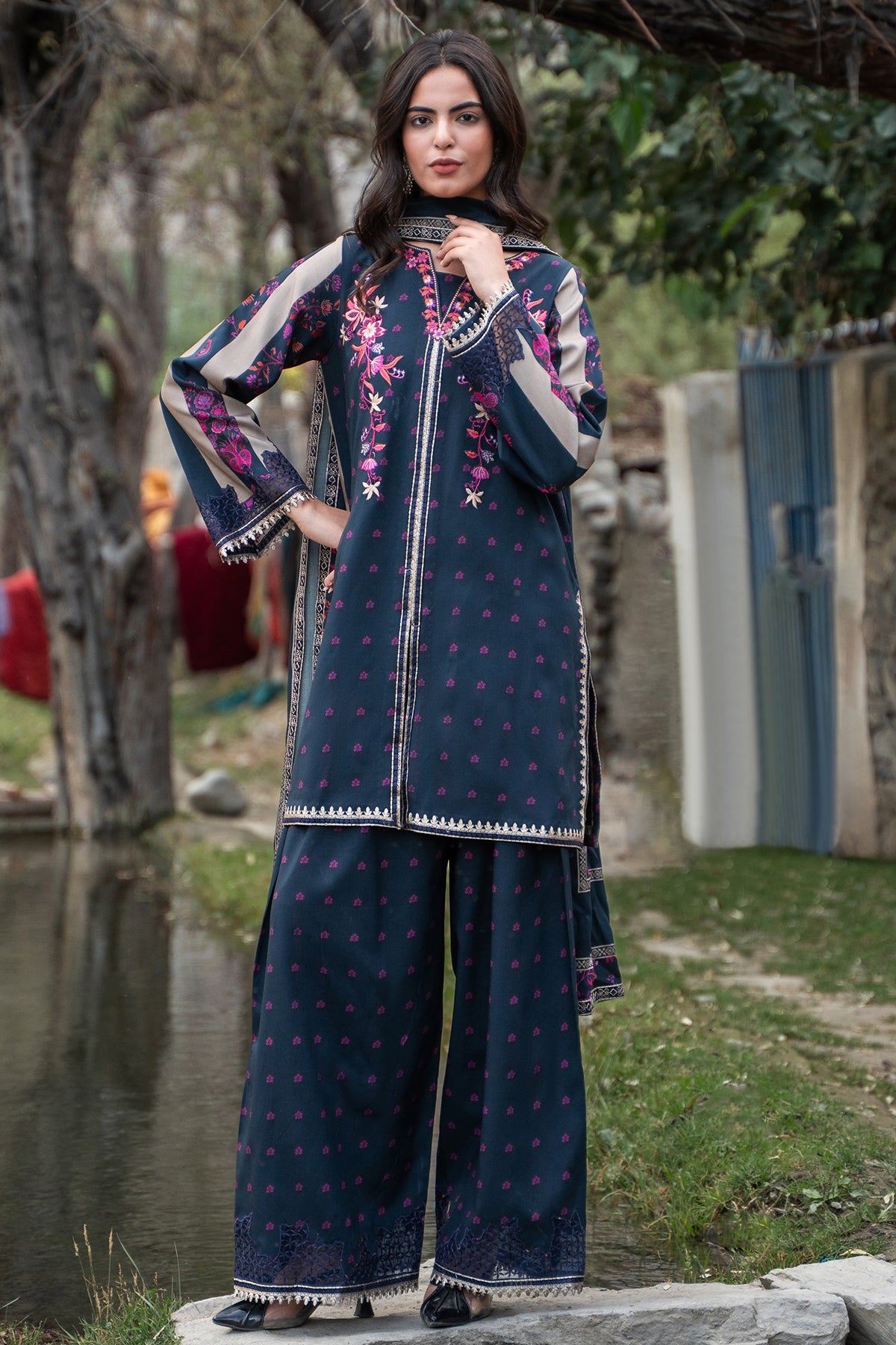 3-PC Unstitched Embroidered Linen Collection ANW7-11