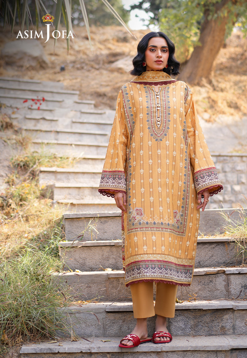 AJUUBD-07 Printed Lawn Stitched 3 Pcs