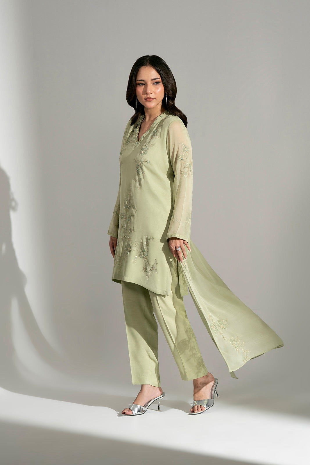 3 Piece Chiffon Embroidered Suit (FS0188)