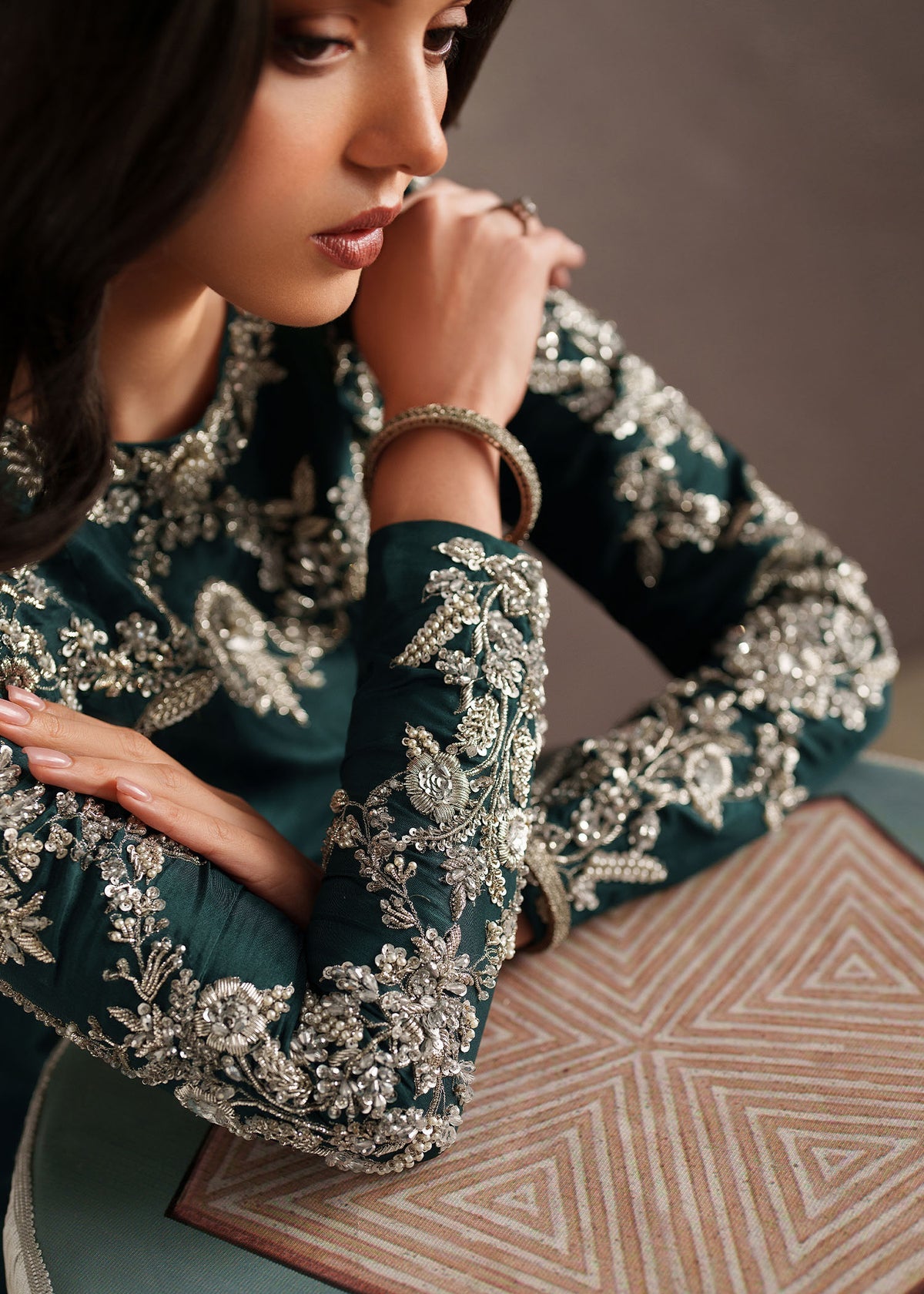 Inara Style — Mairaz Teal Green Three-Piece Suit