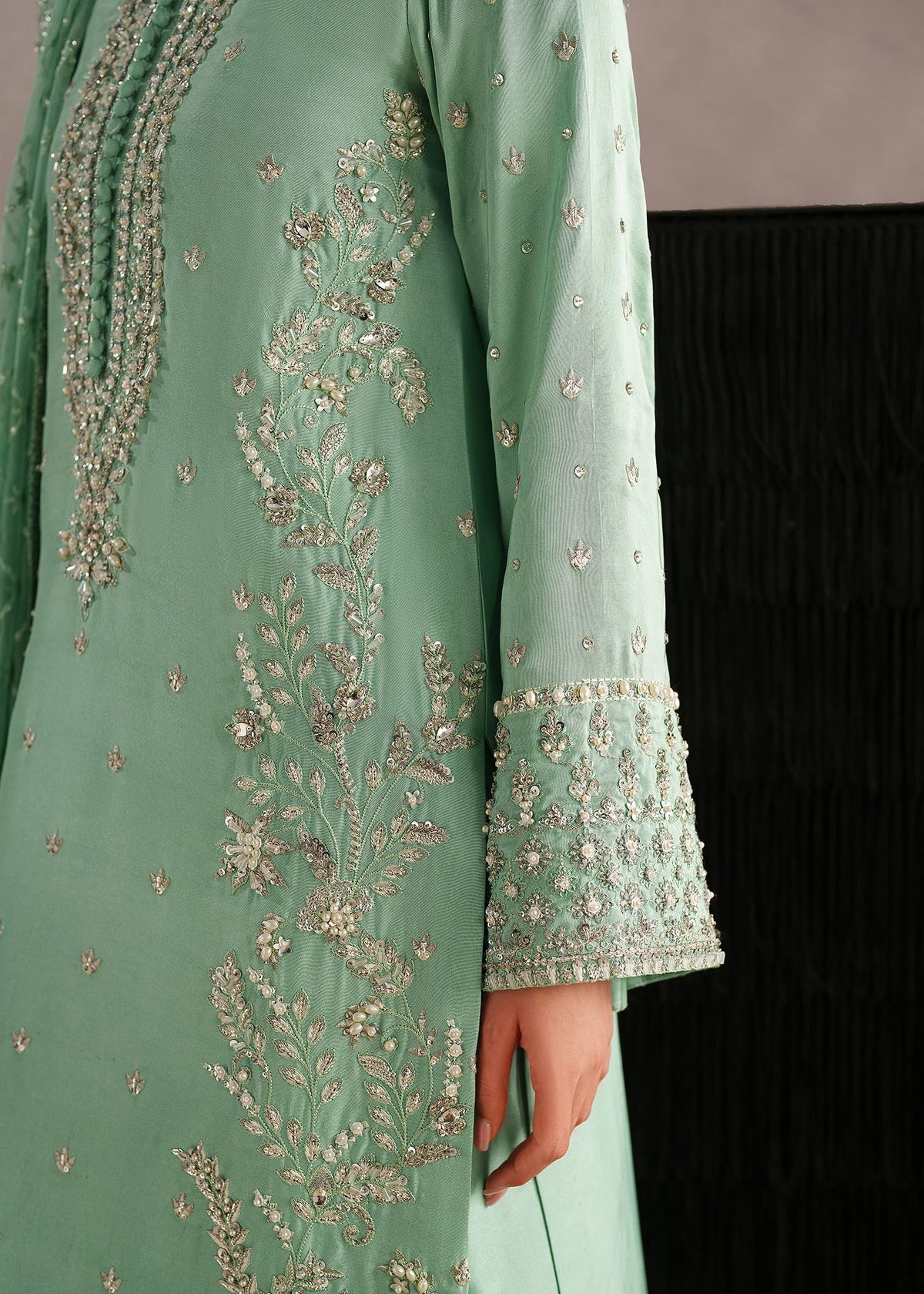 Zahraa Style — Mairaz Mint Green Three-Piece Suit