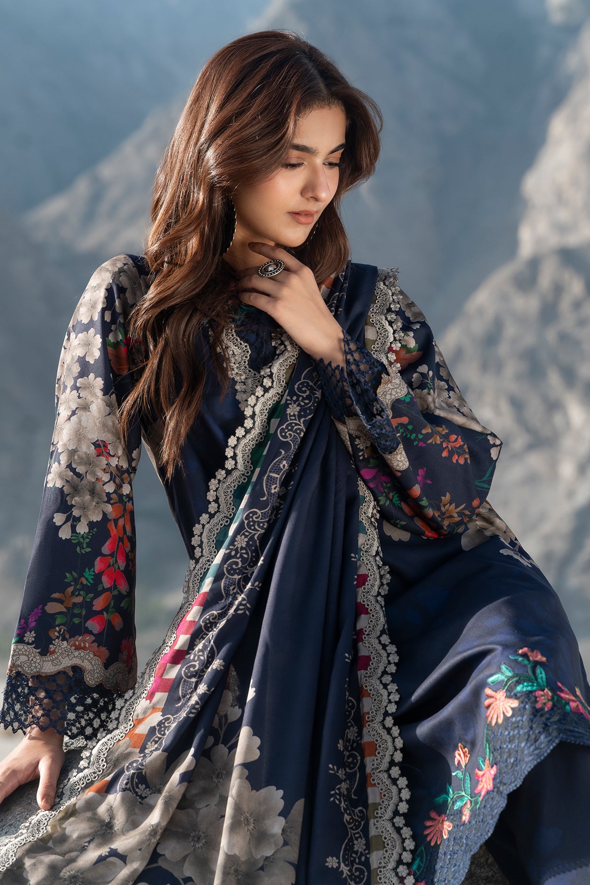 3-PC Unstitched Embroidered Linen Collection ANW7-14