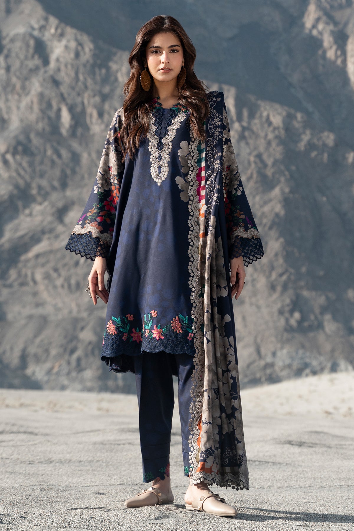 3-PC Unstitched Embroidered Linen Collection ANW7-14