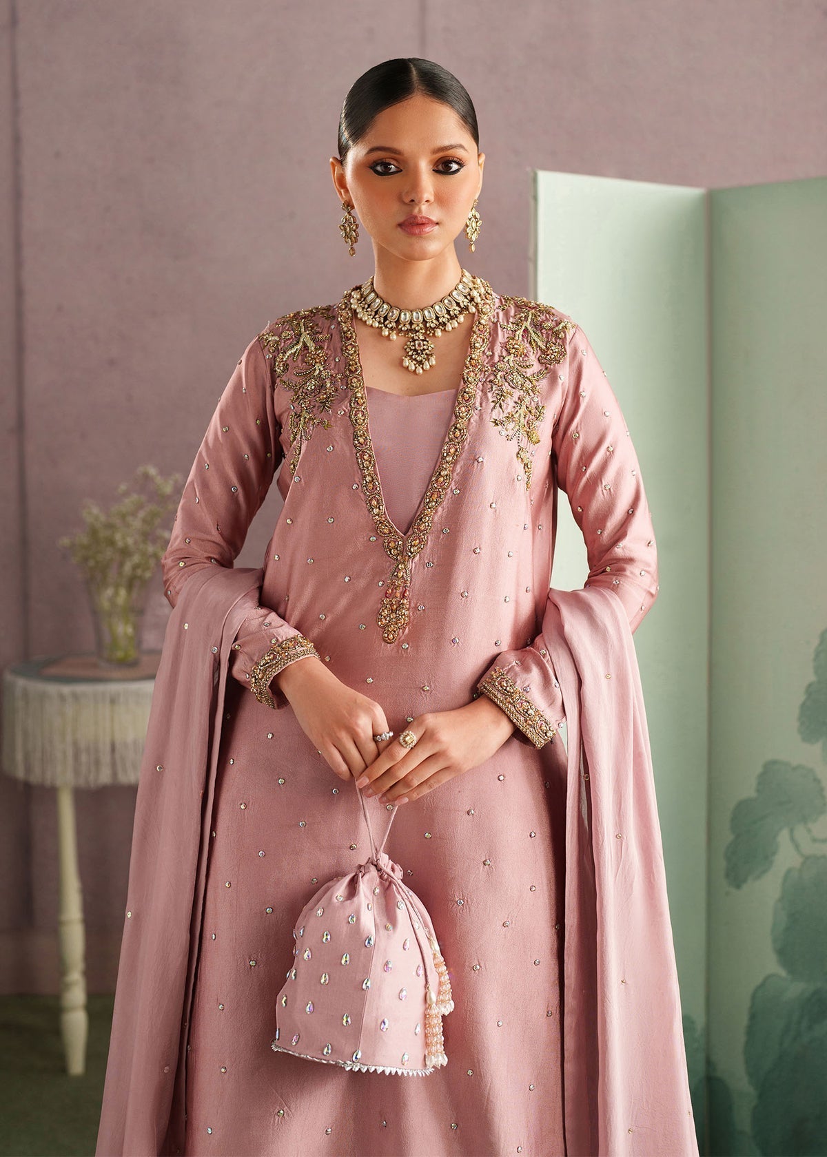 Raeha Style — Mairaz Blush Pink Three-Piece Suit