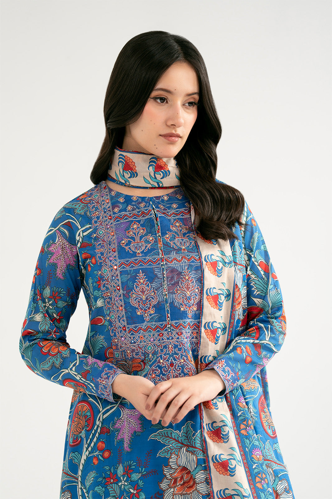 3 Piece Printed Lawn Embroidered Suit (CP0508)