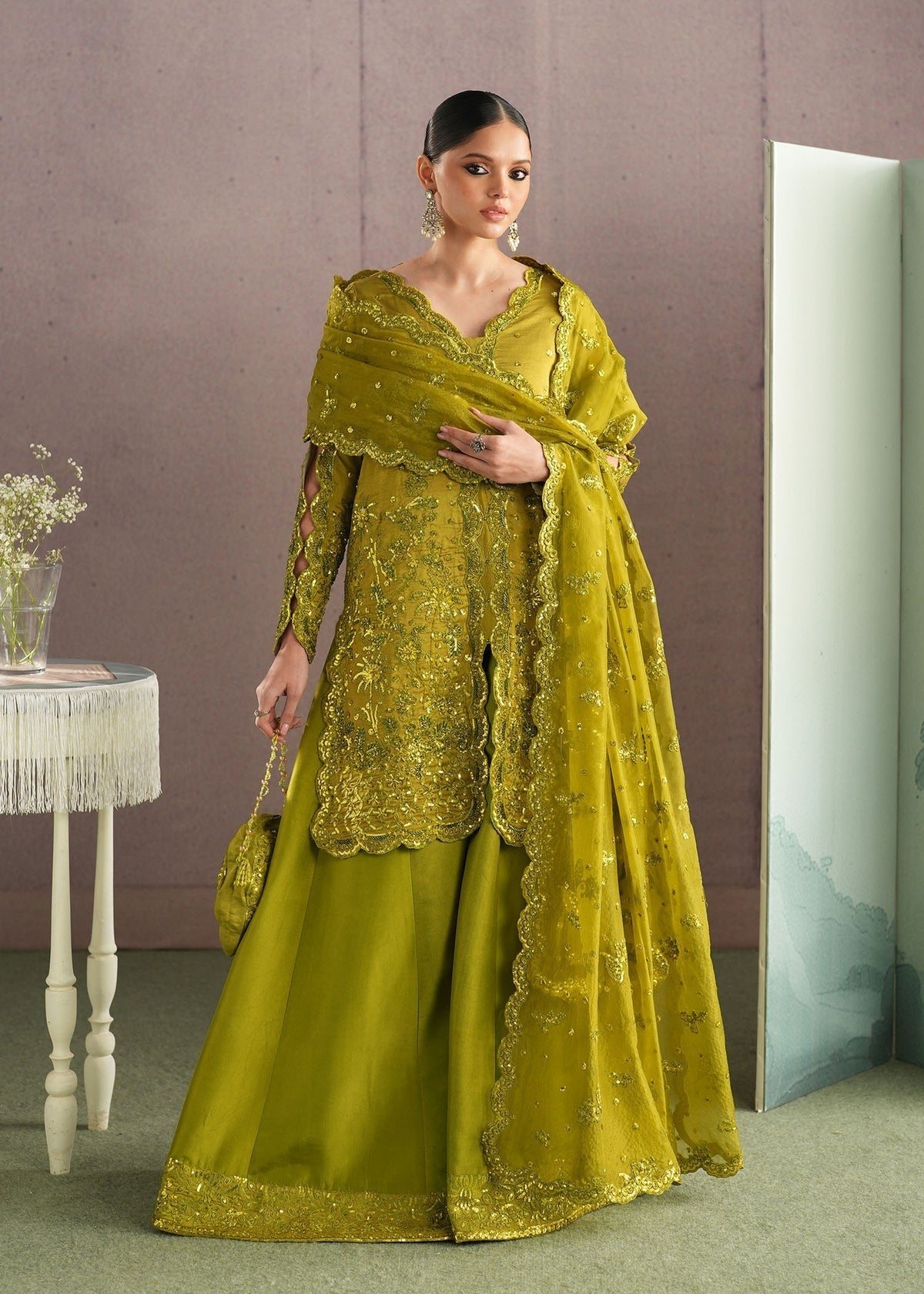 Kaia Style — Mairaz Parrot Green Sharara