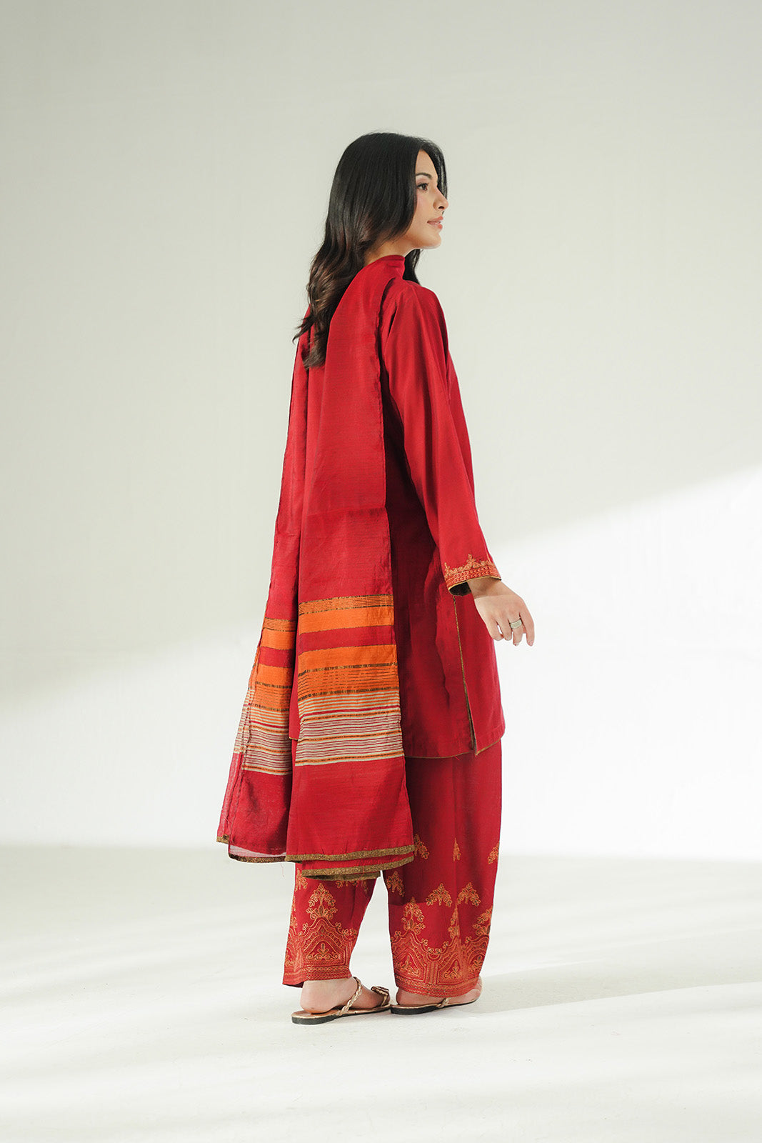 3 Piece Cotton Silk Embroidered Suit (CS0632)