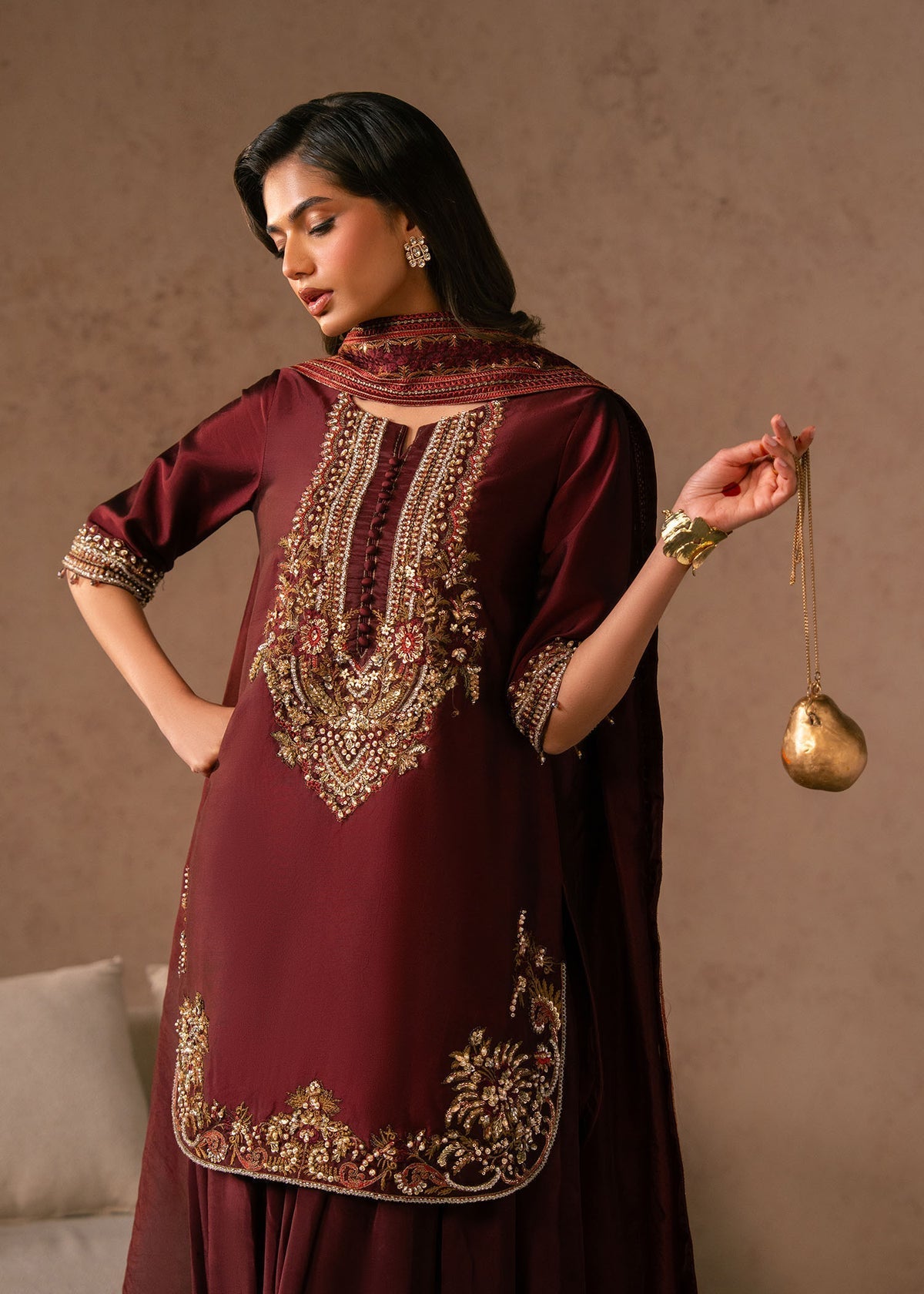 Siena Style — Mairaz Deep Wine Three-Piece Suit