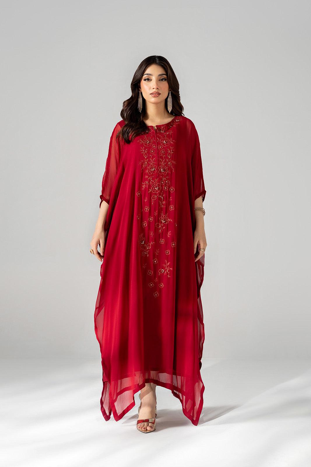 1 Piece Chiffon Embroidered Suit (FL0208)