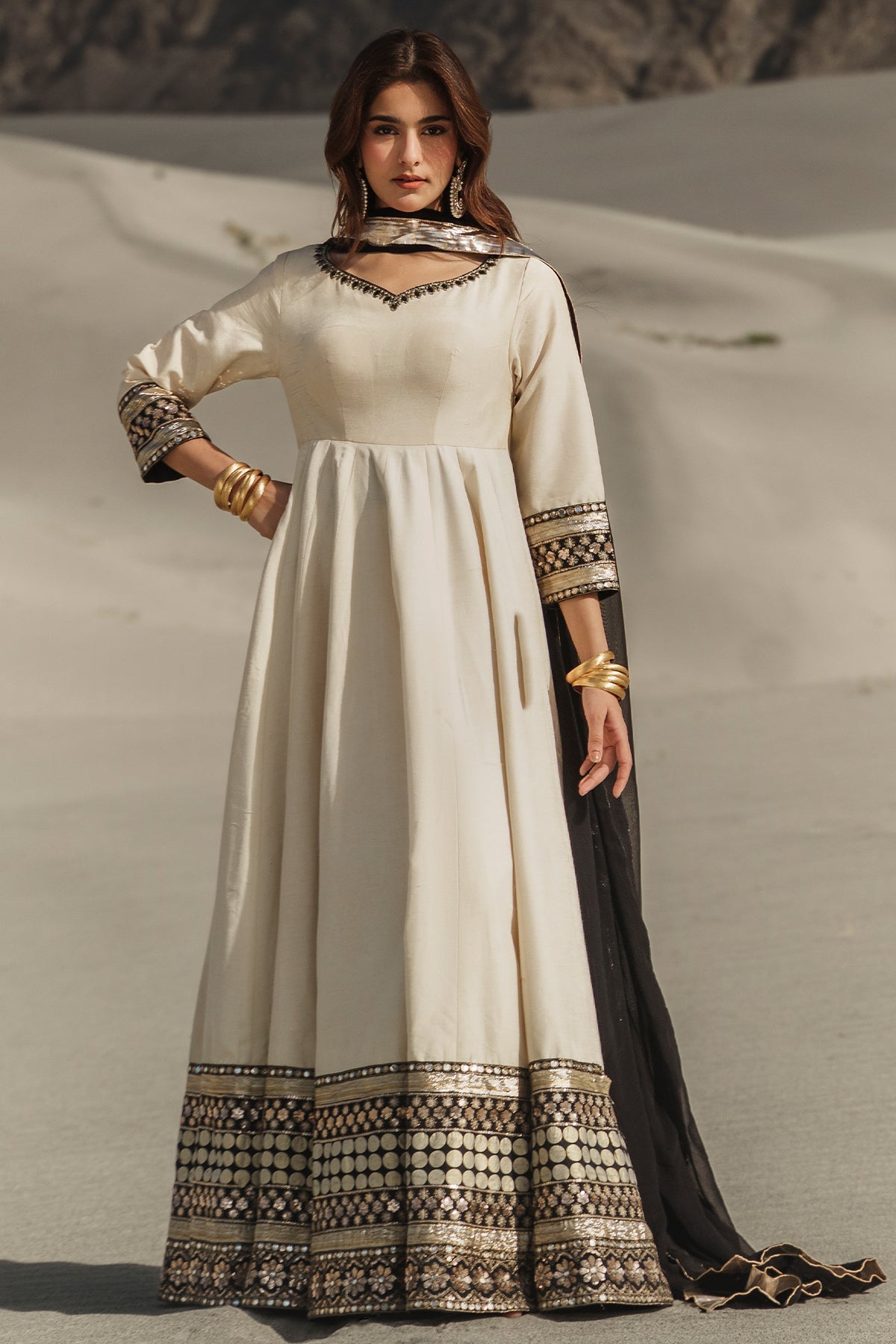3 Pcs Stitched Raw Silk Pishwas CMA-6-468