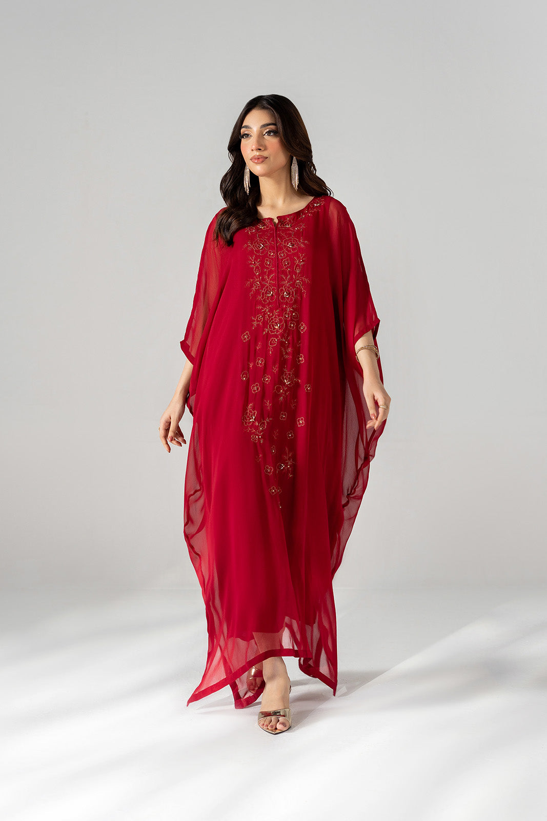 1 Piece Chiffon Embroidered Suit (FL0208)