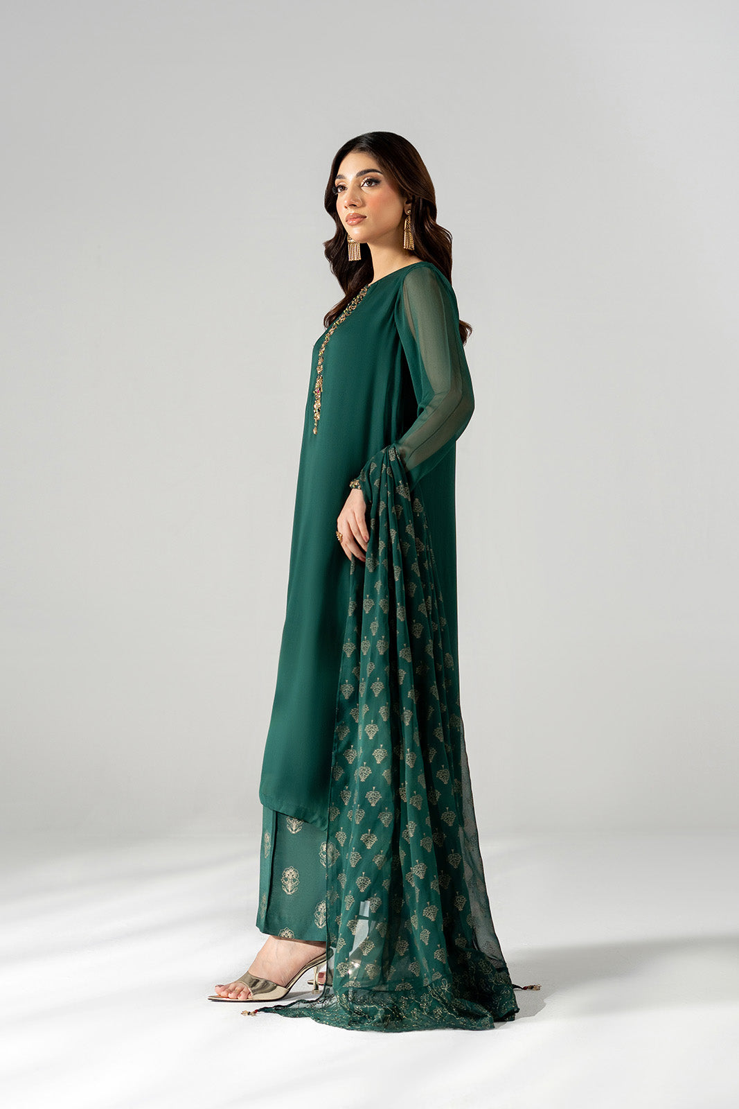 3 Piece Chiffon Embroidered Suit (FS0198)