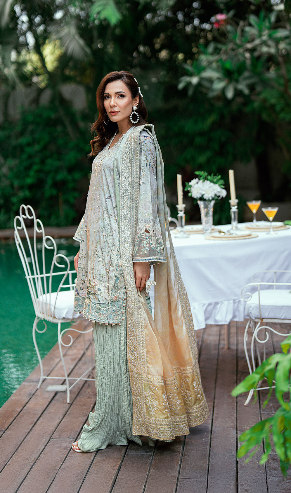 SS25DD-2758 GREEN DUPATTA