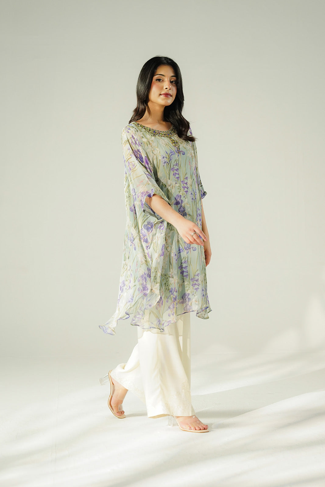 1 Piece Chiffon Printed Kaftan (FS0161)