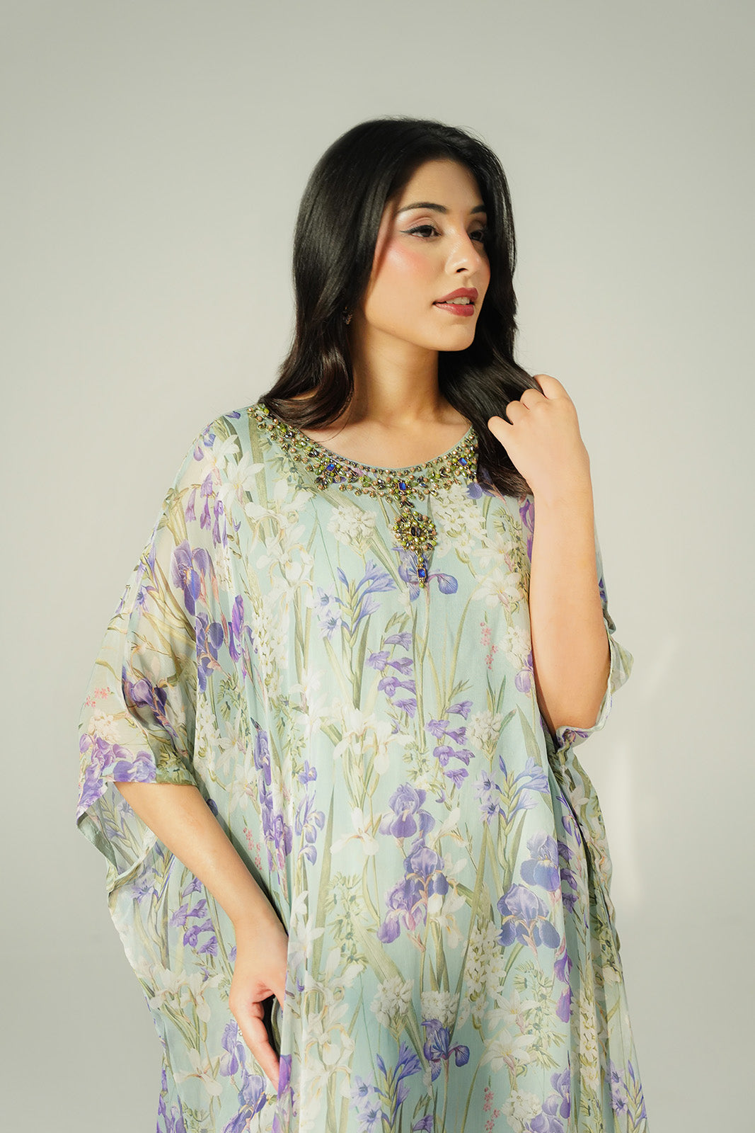 1 Piece Chiffon Printed Kaftan (FS0161)
