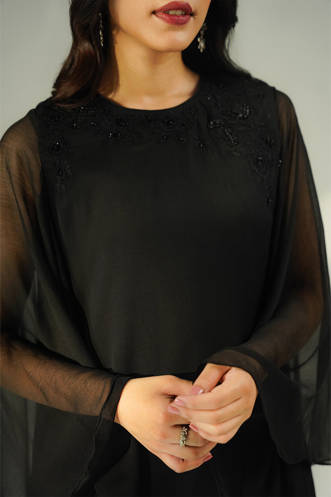 2 Piece Chiffon Embroidered Suit (FS0196)