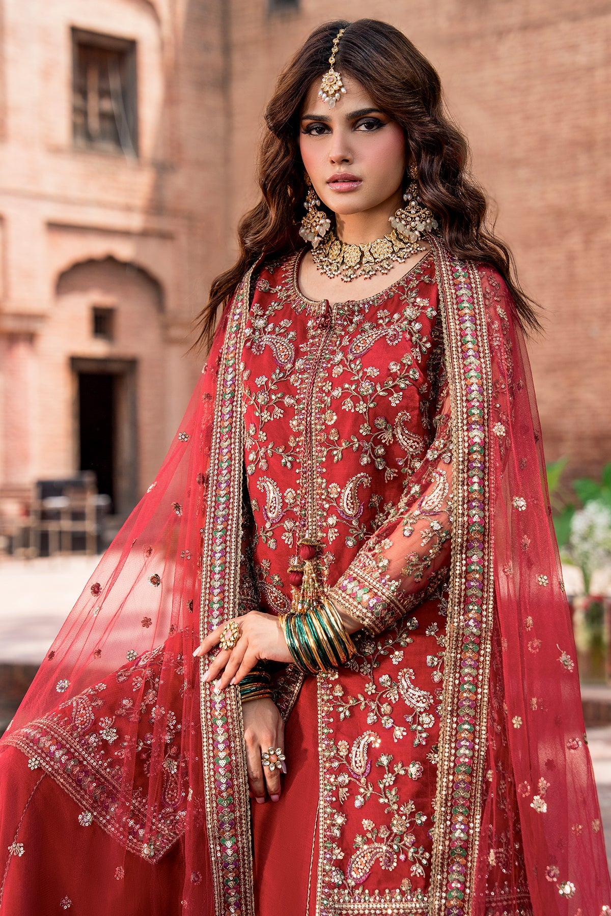 3-PC Embroidered Raw Silk CMA-6-438