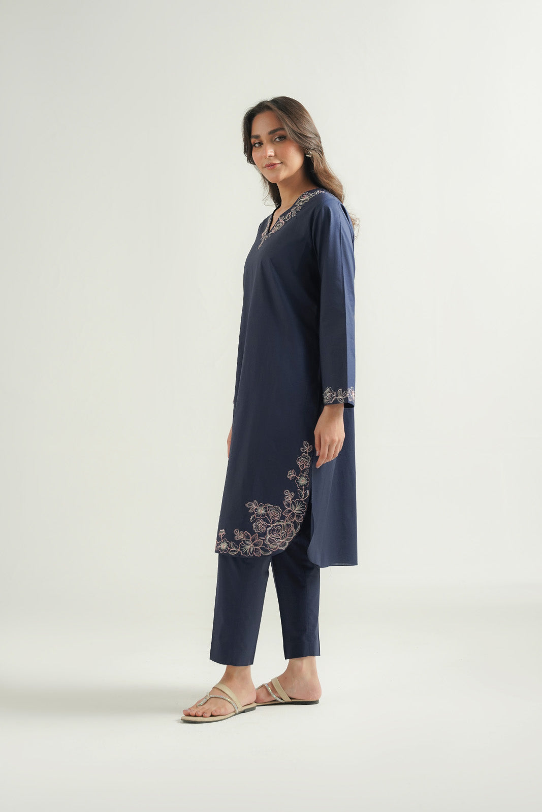 2 Piece Cambric Embroidered Suit (CP0479)